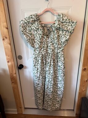 Society Social Cream and Green Floral maxi dress